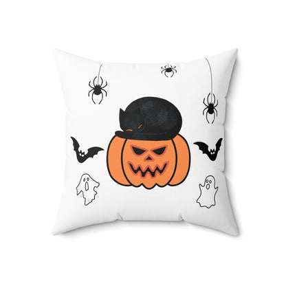 Almohada de gato negro con calabaza, almohada de gato negro, almohada de calabaza, almohada de decoración de Halloween, almohada de decoración de otoño, amante de los gatos, decoración de Halloween