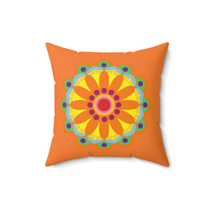 Sunny Bloom Orange Throw Pillow: Vibrant Floral Elegance