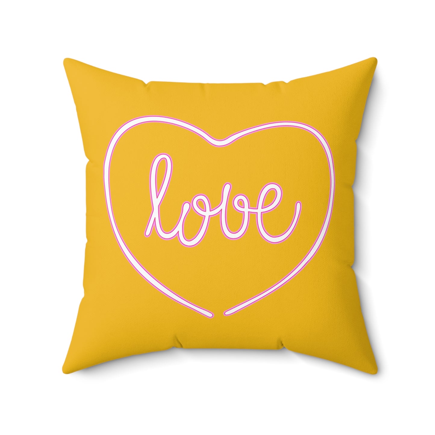 Sunshine Love Heart Polyester Throw Pillow