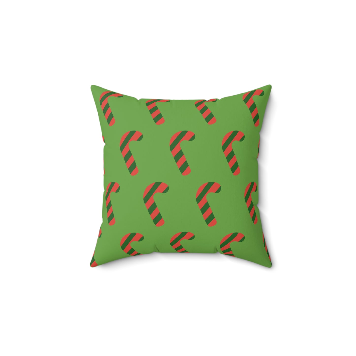 Peppermint Dreams Christmas Candy Cane Pattern Throw Pillow – Festive Red & Green Décor for Home or Office