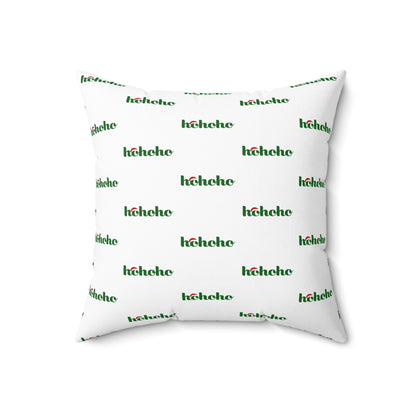 Festive HoHoHo Pattern White Throw Pillow – Holiday Joy for Home or Office