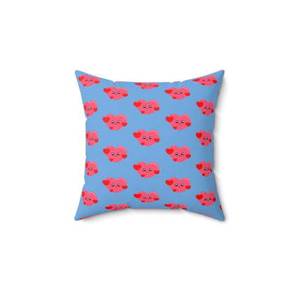 Heartfelt Blues: Love-Struck Heart Throw Pillow