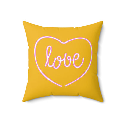 Sunshine Love Heart Polyester Throw Pillow