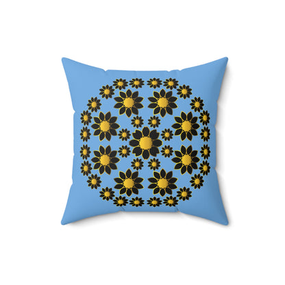 Almohada decorativa azul y dorada, almohada cuadrada con funda para decoración de habitación, almohada de poliéster de calidad lujosa, almohada elegante para regalo