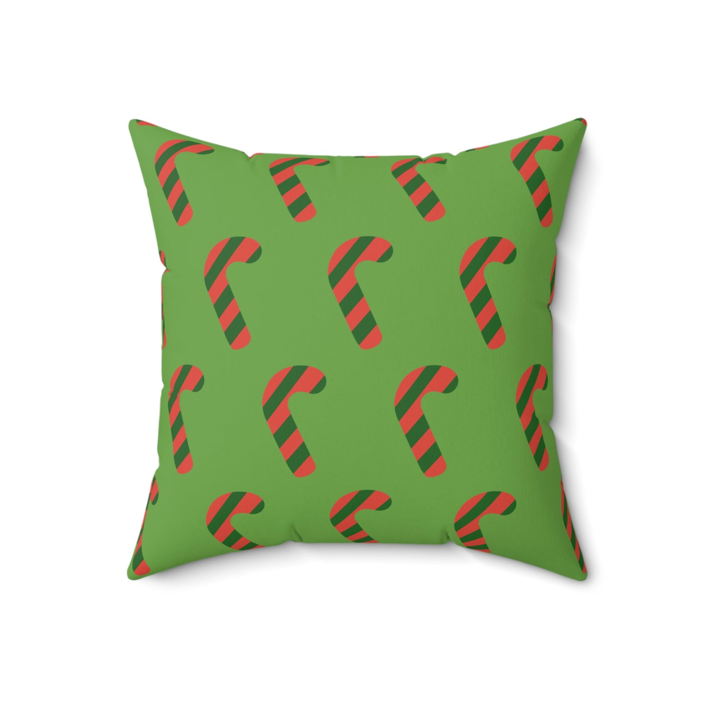 Peppermint Dreams Christmas Candy Cane Pattern Throw Pillow – Festive Red & Green Décor for Home or Office