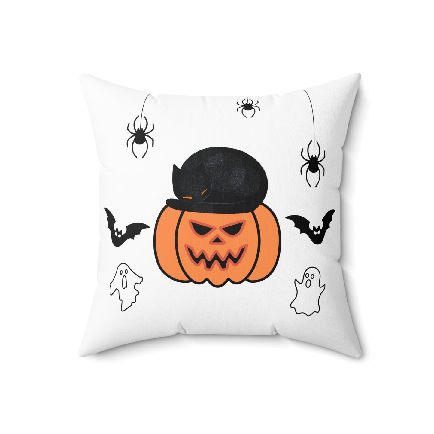 Coussin Chat Noir Avec Citrouille, Coussin Chat Noir, Coussin Citrouille, Coussin Décoratif Halloween, Coussin Décoratif Automne, Amoureux Des Chats, Décor Halloween