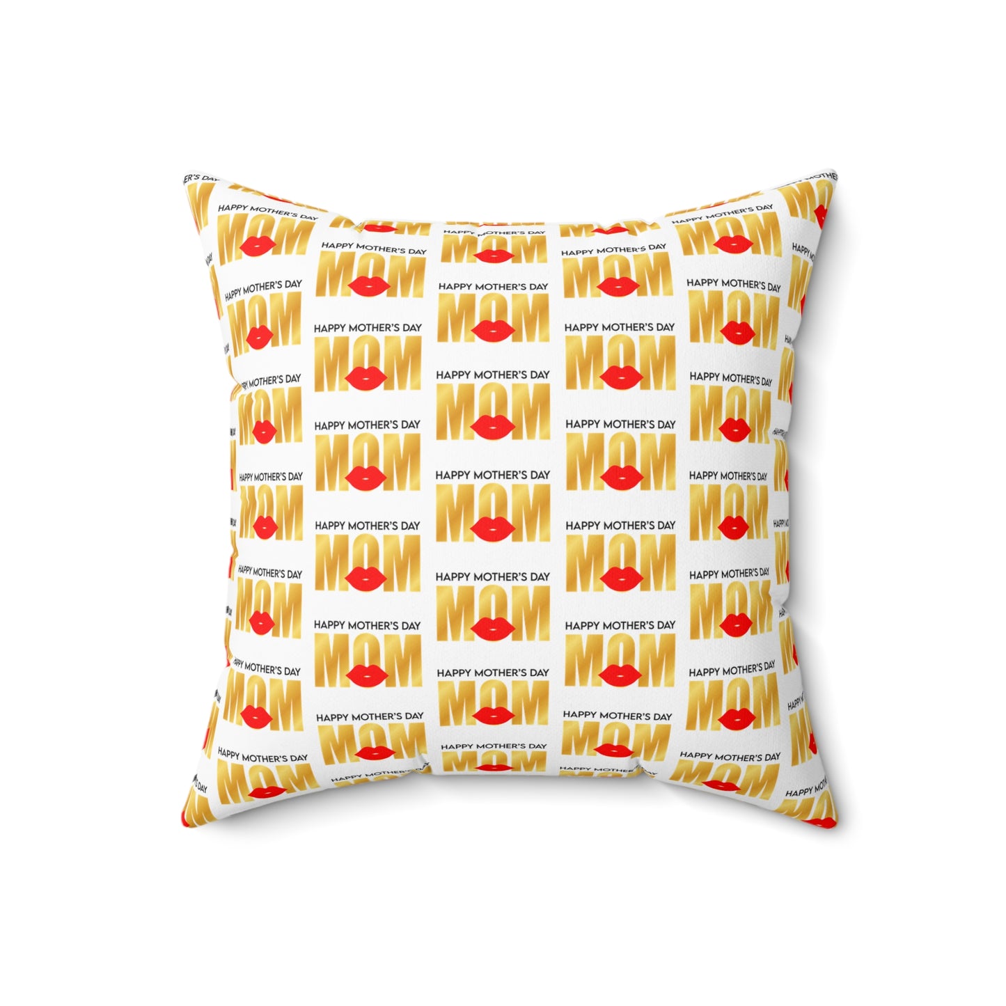 Mom’s Day Delight: White Printed Throw Pillow