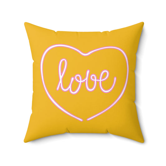 Sunshine Love Heart Polyester Throw Pillow