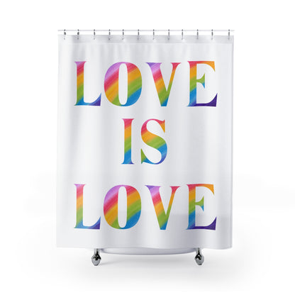 Rainbow Love Is Love Shower Curtain