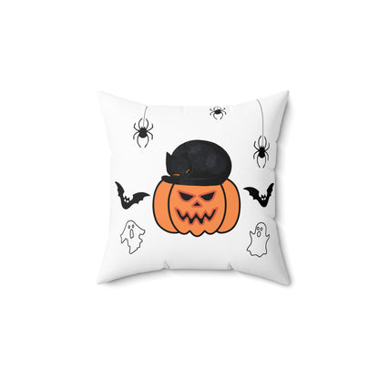 Almohada de gato negro con calabaza, almohada de gato negro, almohada de calabaza, almohada de decoración de Halloween, almohada de decoración de otoño, amante de los gatos, decoración de Halloween