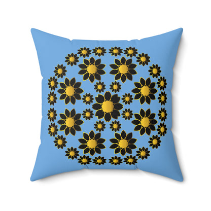 Almohada decorativa azul y dorada, almohada cuadrada con funda para decoración de habitación, almohada de poliéster de calidad lujosa, almohada elegante para regalo