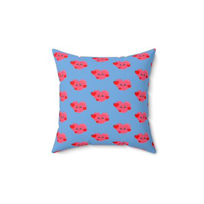 Heartfelt Blues: Love-Struck Heart Throw Pillow