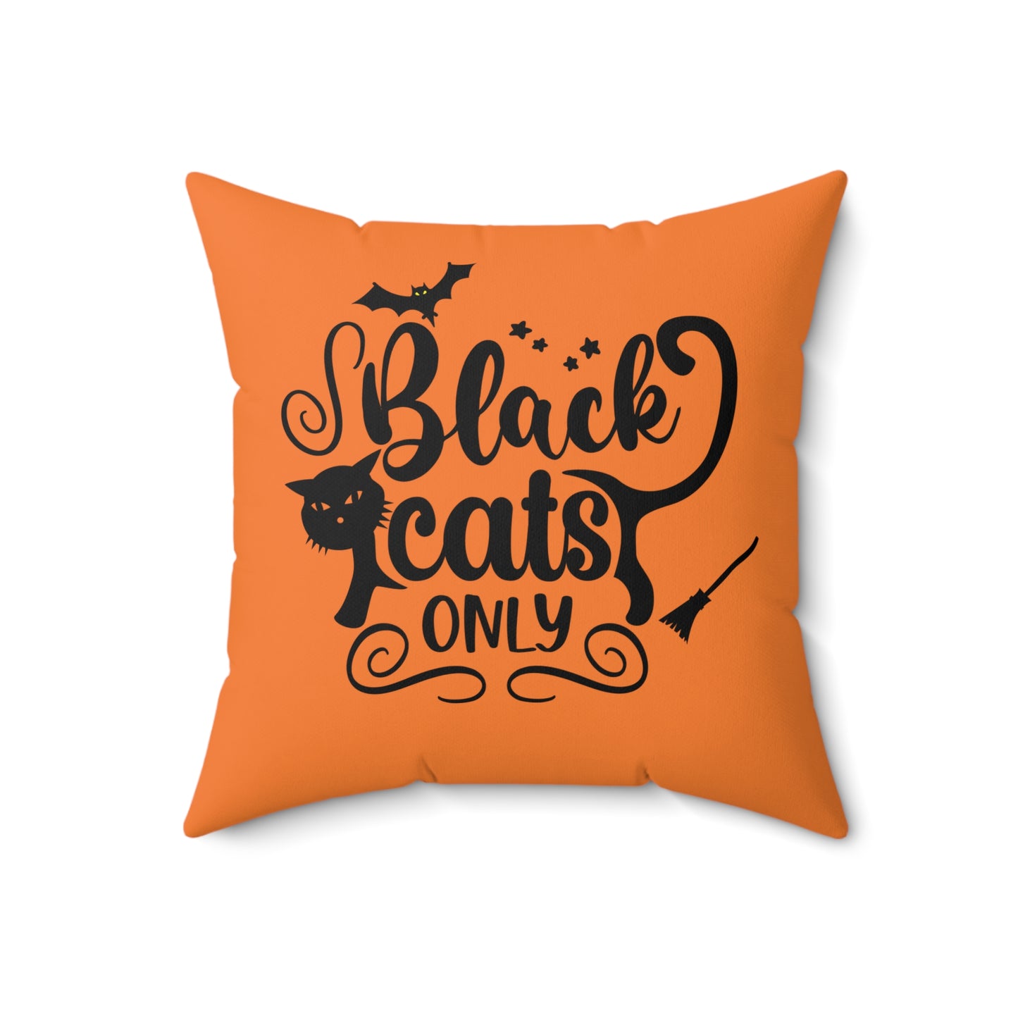 Halloween Black Cats Only Throw Pillow, Orange And Black Halloween Throw Pillow, Couch Pillows , Cute Halloween Pillows, Patio Decor