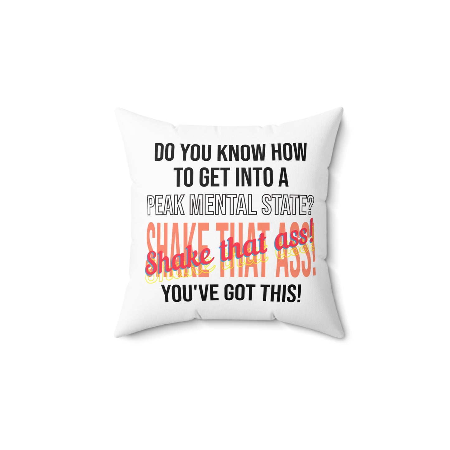 Almohada motivacional Shake That Ass, almohada de afirmación diaria, regalo inspirador para un amigo, regalo de inauguración de la casa, inspirado en Tony Robbins