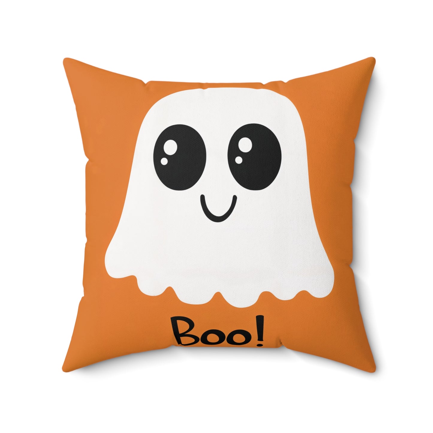 Adorable “Boo!” Ghost Halloween Throw Pillow – Cute Spooky Home Decor