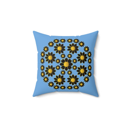 Almohada decorativa azul y dorada, almohada cuadrada con funda para decoración de habitación, almohada de poliéster de calidad lujosa, almohada elegante para regalo