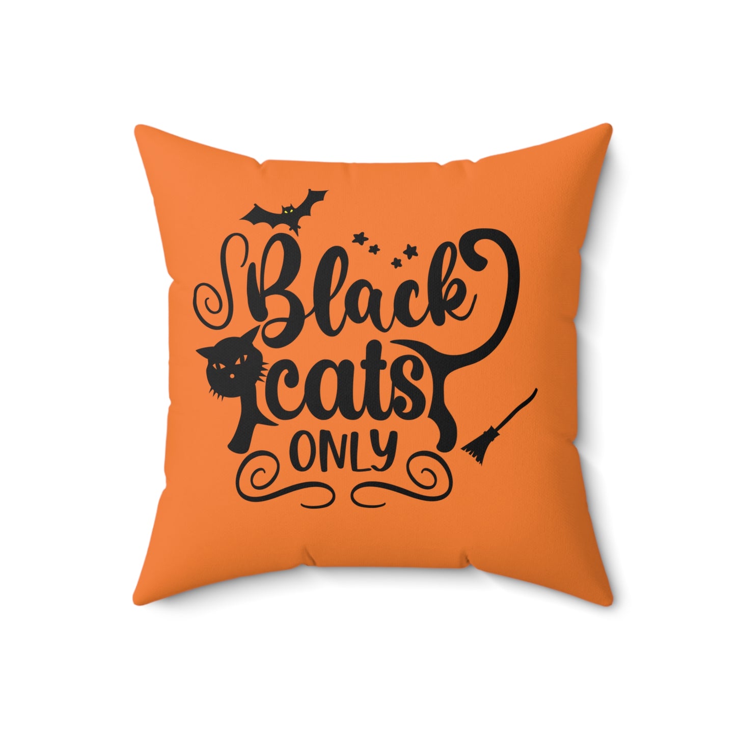 Halloween Black Cats Only Throw Pillow, Orange And Black Halloween Throw Pillow, Couch Pillows , Cute Halloween Pillows, Patio Decor