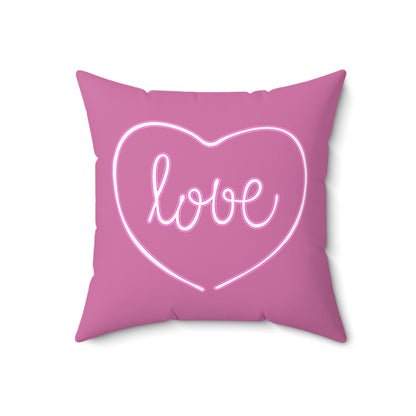 Pretty in Pink Love Lines Throw Pillow