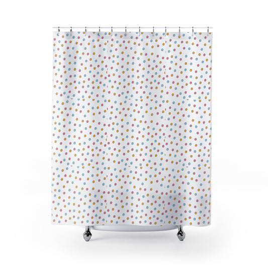 Whimsical Dot Splash Shower Curtain