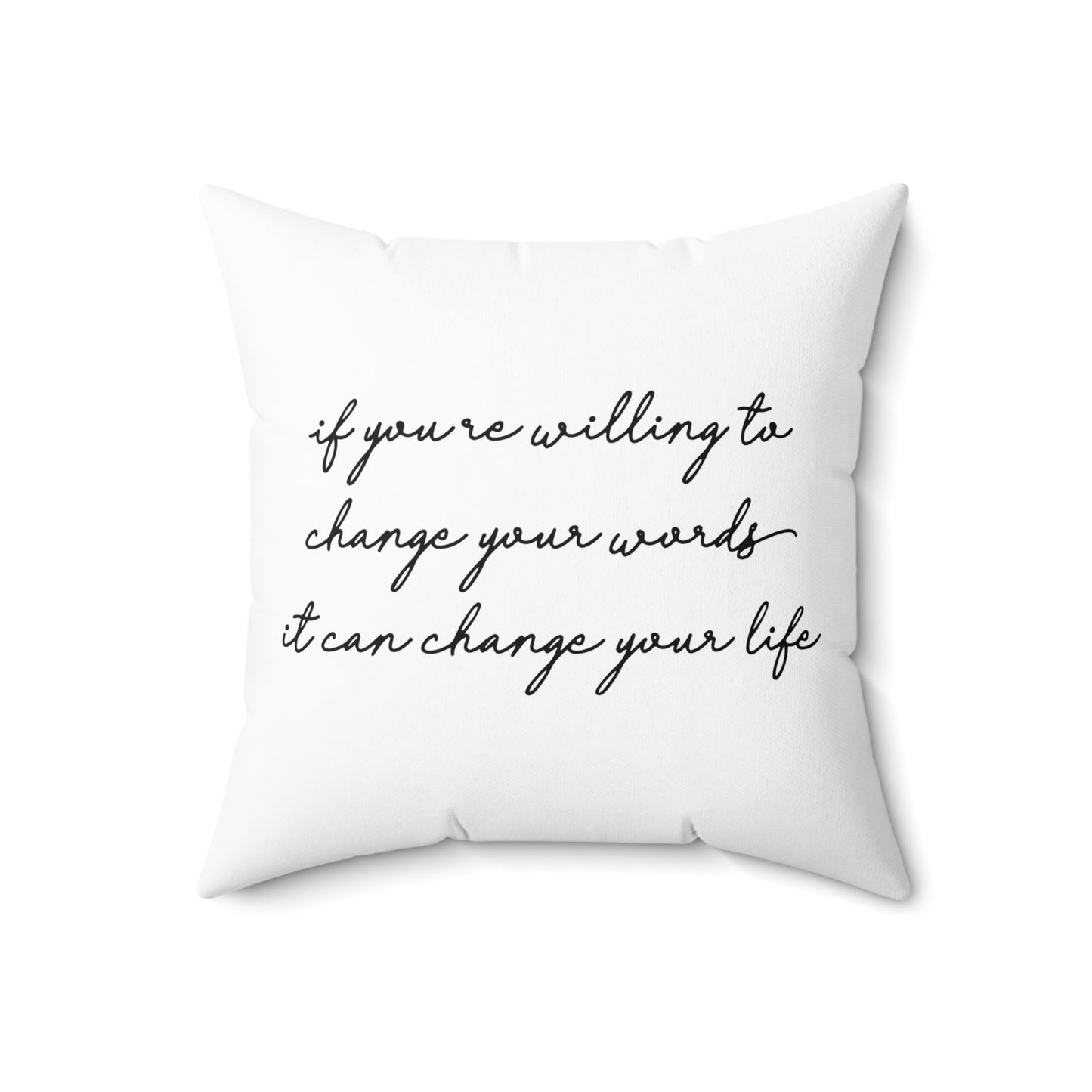 Transformative Words - White Throw Pillow