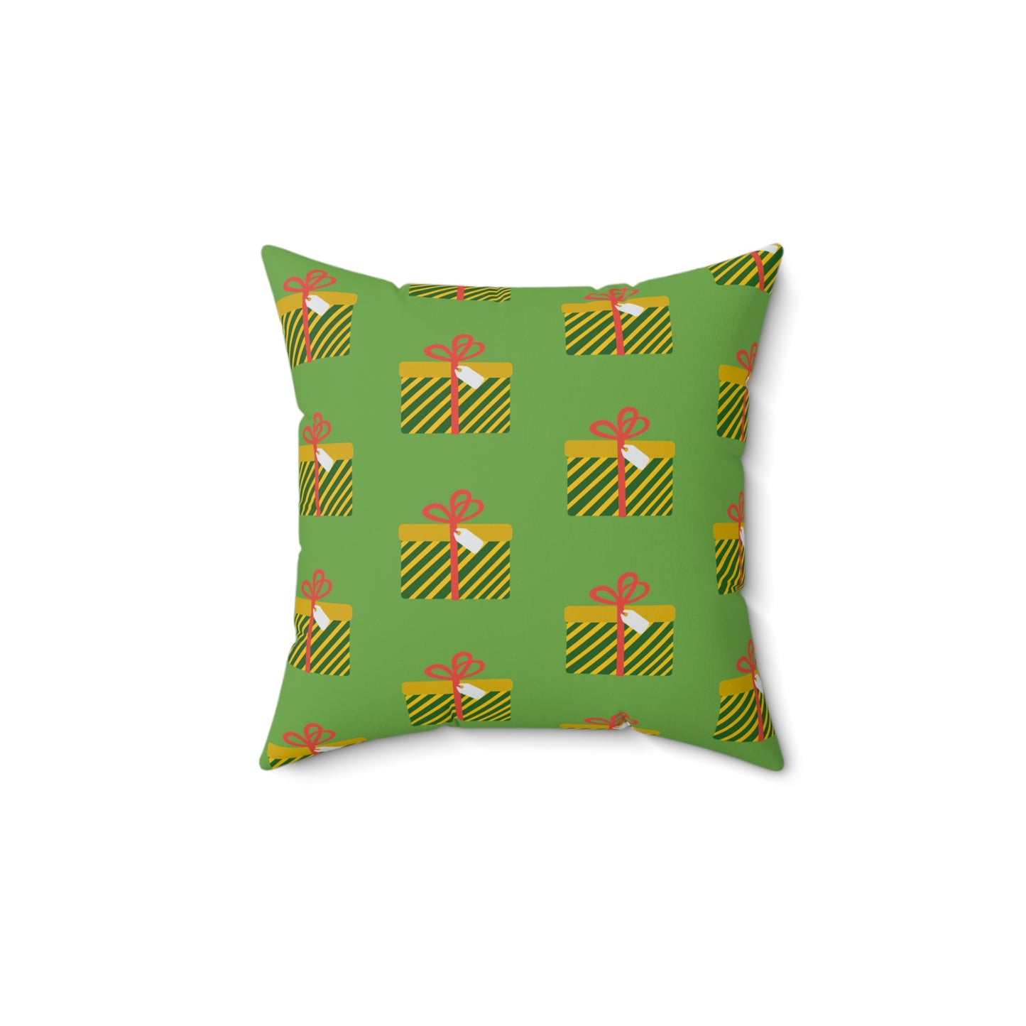 Christmas Gift Pattern Green Throw Pillow – Joyful Giving Décor for Home or Office