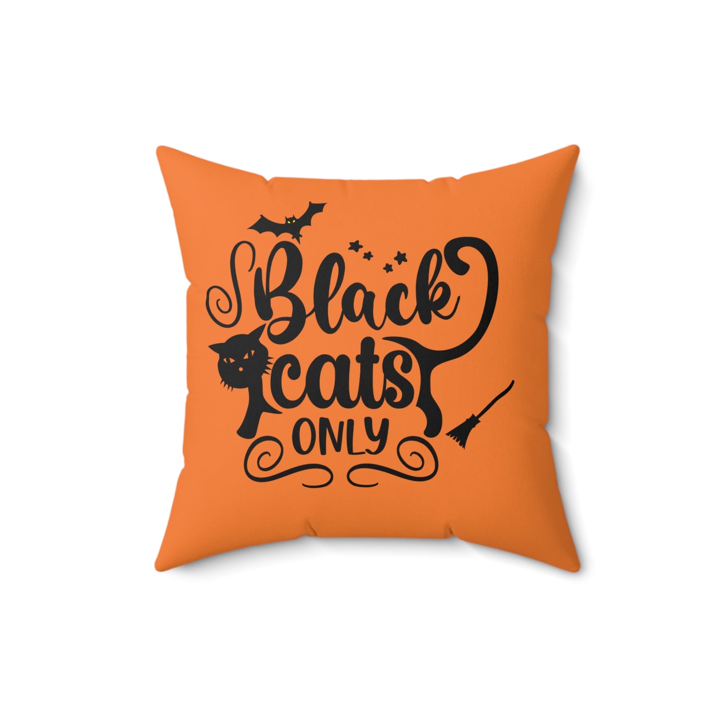 Halloween Black Cats Only Throw Pillow, Orange And Black Halloween Throw Pillow, Couch Pillows , Cute Halloween Pillows, Patio Decor