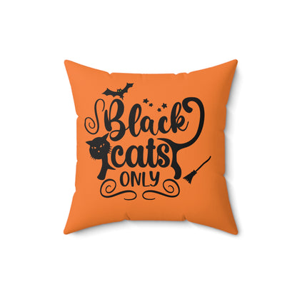 Halloween Black Cats Only Throw Pillow, Orange And Black Halloween Throw Pillow, Couch Pillows , Cute Halloween Pillows, Patio Decor