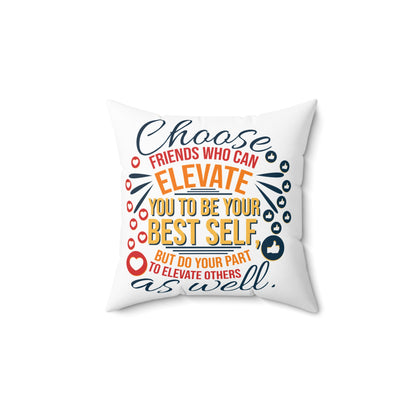 Empowering Friendships White Throw Pillow: Elevate and Uplift Together