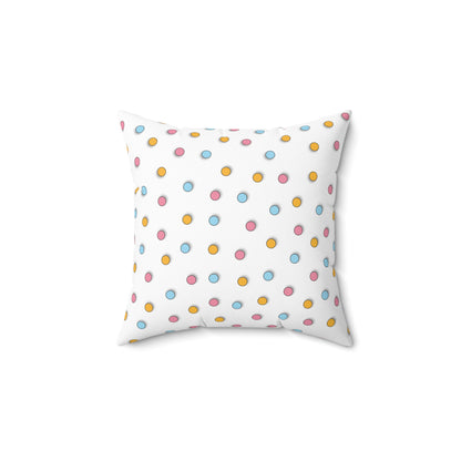 Multi Color Polka Dot Throw Pillow, 16x16 Inch Polyester, Good Quality Designer Pillow, Double Sided Printed Pillow, Room Accent Pillow