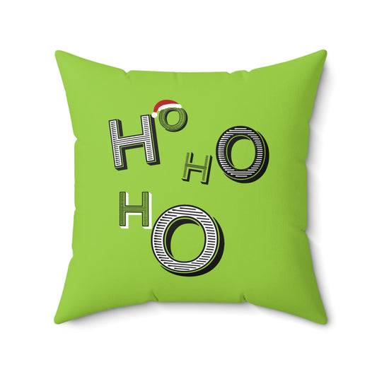 Coussin décoratif vert Jolly HoHoHo du Père Noël – Délice de Noël festif pour la maison ou le bureau