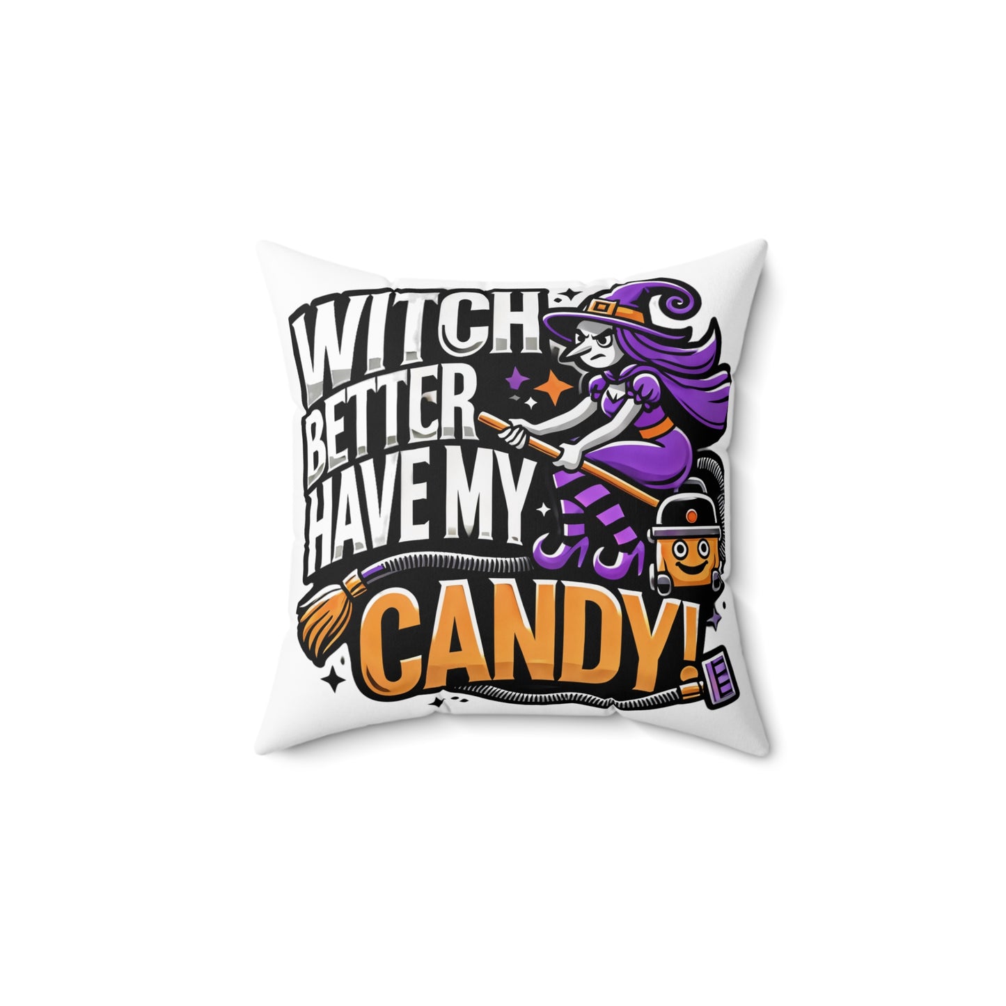 “Witch Better Have My Candy” Halloween Throw Pillow – Fun Spooky Home Decor