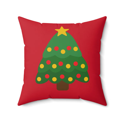 Christmas Tree Throw Pillow – Festive Decoration for Home or Office – Soft, Durable and Stylish – 18 x 18 Inches