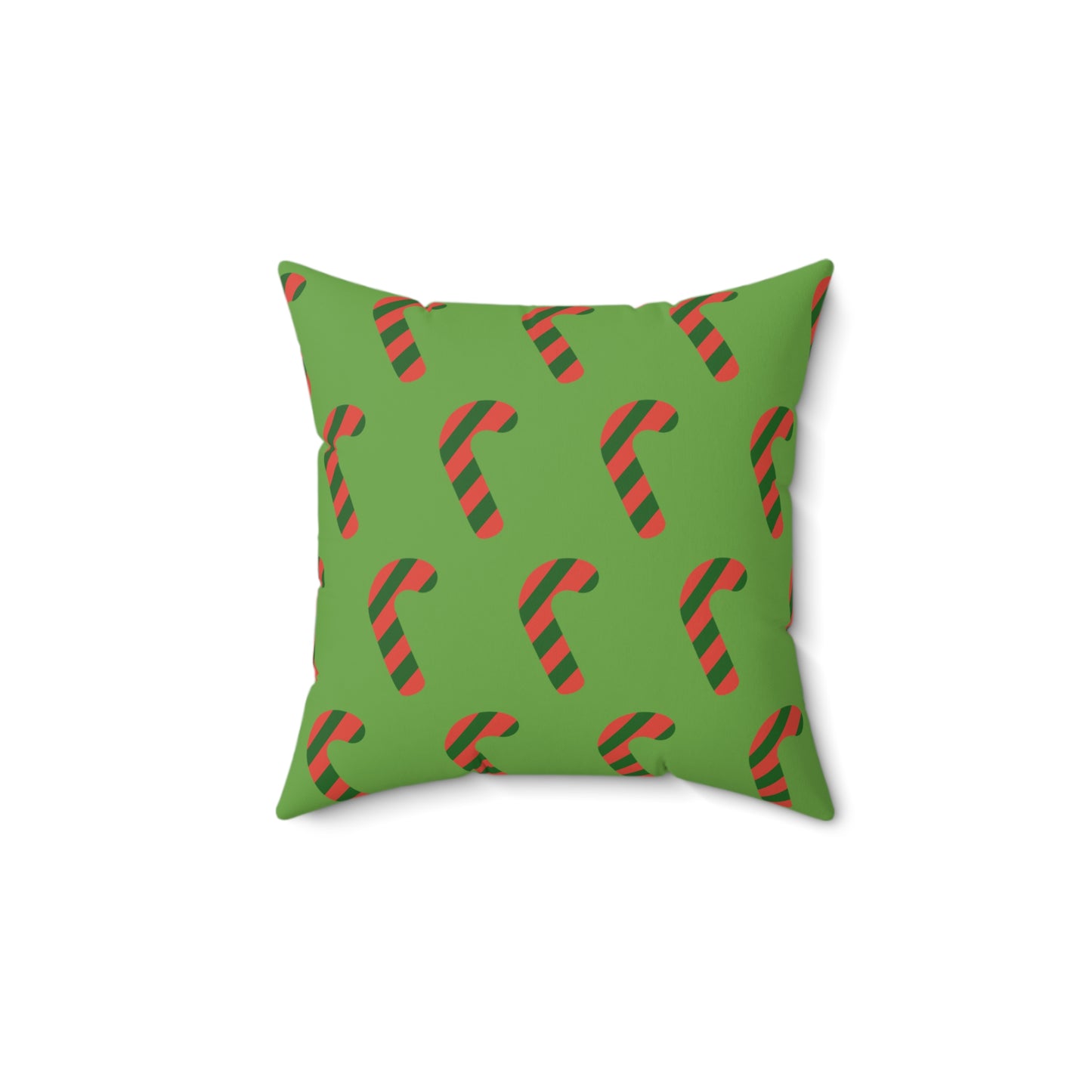 Peppermint Dreams Christmas Candy Cane Pattern Throw Pillow – Festive Red & Green Décor for Home or Office