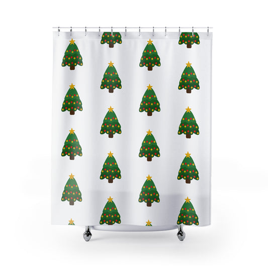 Festive Evergreen Christmas Shower Curtain