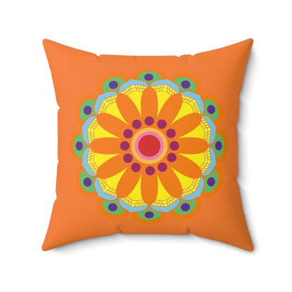 Sunny Bloom Orange Throw Pillow: Vibrant Floral Elegance