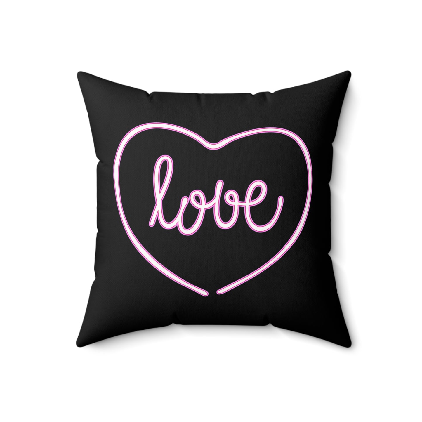 Love’s Heartbeat Black Throw Pillow