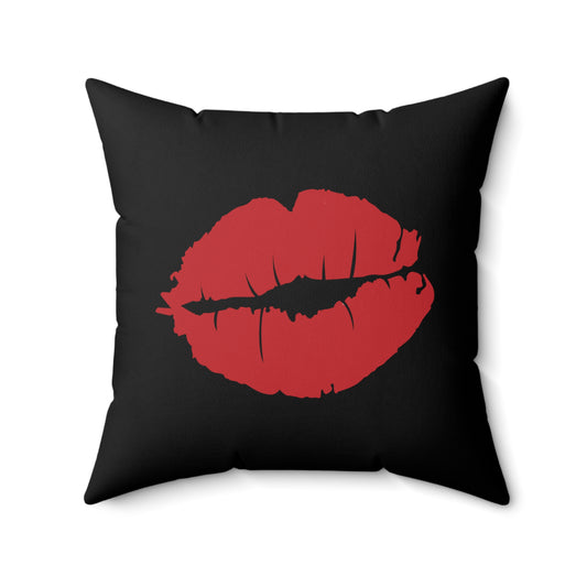 Almohada decorativa negra con gesto romántico