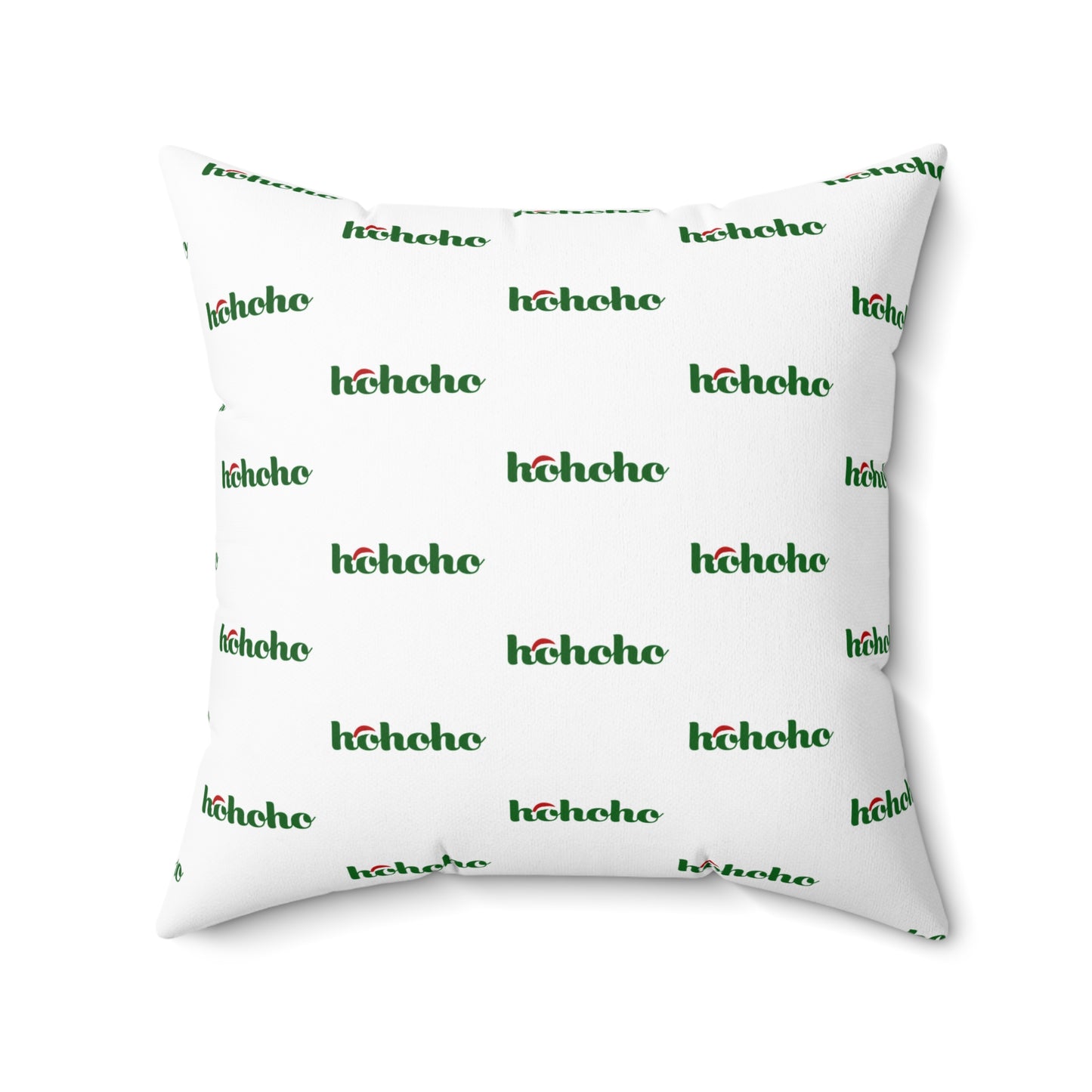 Festive HoHoHo Pattern White Throw Pillow – Holiday Joy for Home or Office