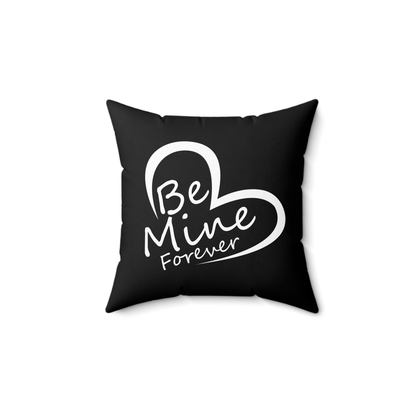 Forever Yours Black Heart Throw Pillow