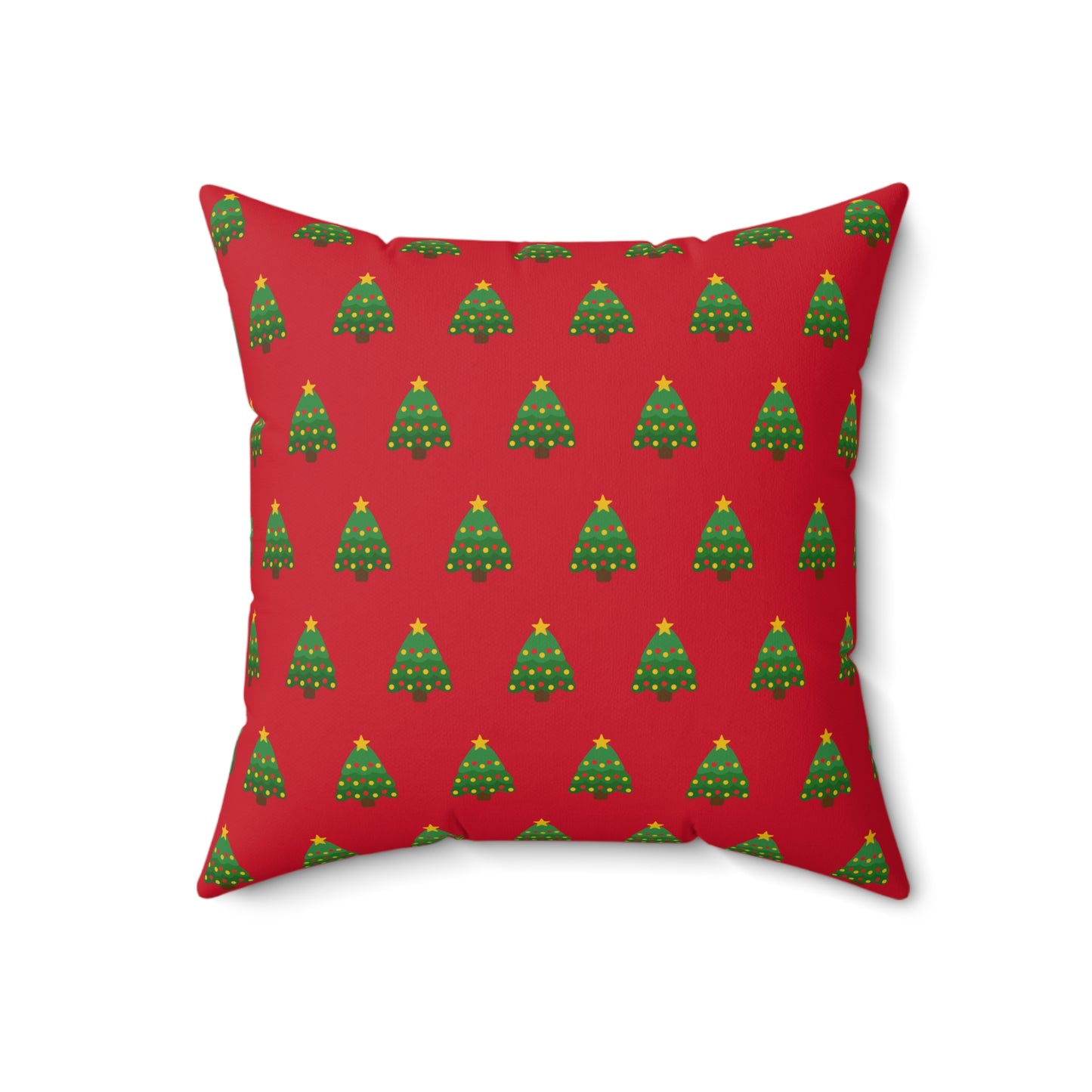 Christmas Tree Pattern Red Throw Pillow – Holiday Elegance Décor for Home or Office