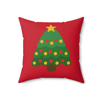 Christmas Tree Throw Pillow – Festive Decoration for Home or Office – Soft, Durable and Stylish – 18 x 18 Inches