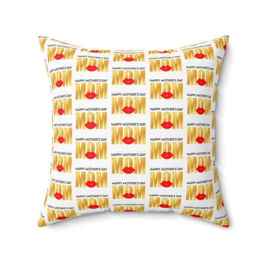 Mom’s Day Delight: White Printed Throw Pillow