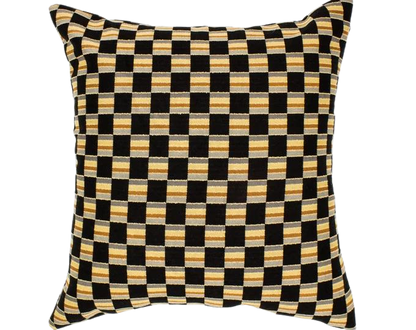 Black and Gold Geometric 16x16 Cotton Throw Pillow Cover - Farmhouse Decor for Living Room, Bedroom, and Office