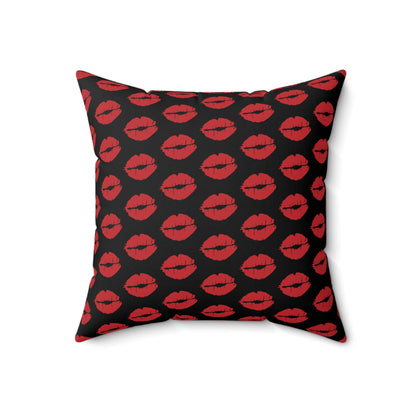 Passionate Kisses Black Throw Pillow