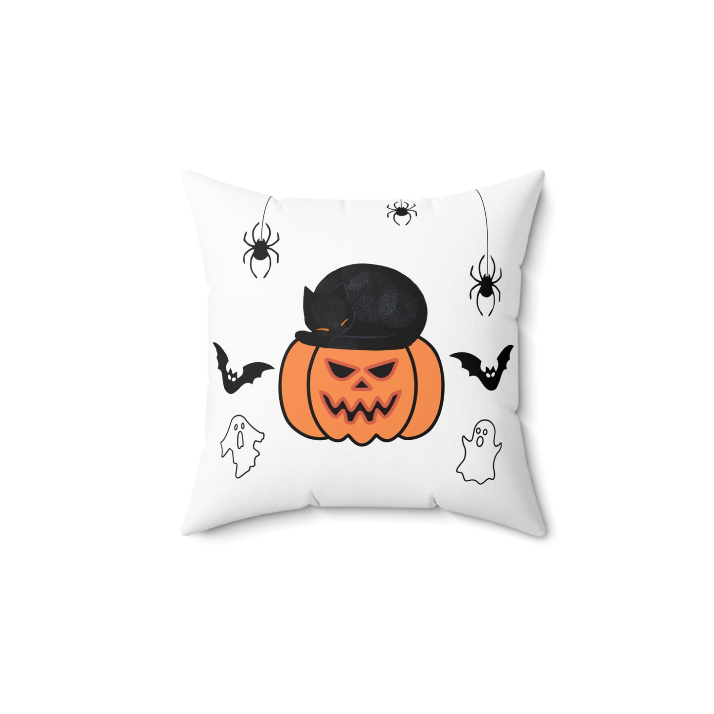 Almohada de gato negro con calabaza, almohada de gato negro, almohada de calabaza, almohada de decoración de Halloween, almohada de decoración de otoño, amante de los gatos, decoración de Halloween