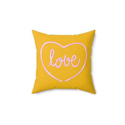 Sunshine Love Heart Polyester Throw Pillow