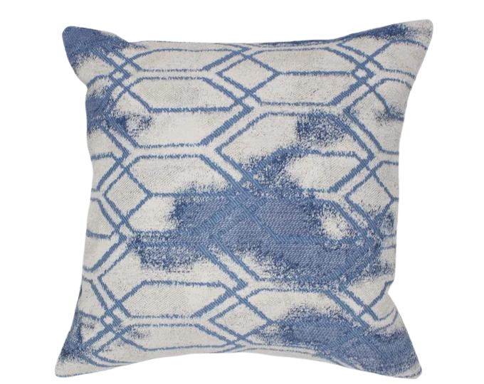 Blue and Cream 16x16 Heavy Throw Pillow Cover - Unique Modern Accent for Living Room, Office, or Bedroom Decor