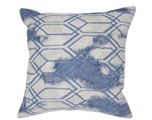 Blue and Cream 16x16 Heavy Throw Pillow Cover - Unique Modern Accent for Living Room, Office, or Bedroom Decor