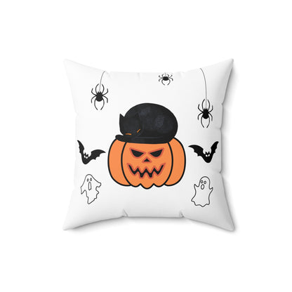 Black Cat With Pumpkin Pillow, Black Cat Pillow, Pumpkin Pillow, Halloween Decor Pillow, Fall Decor Pillow, Cat Lover, Halloween Decor