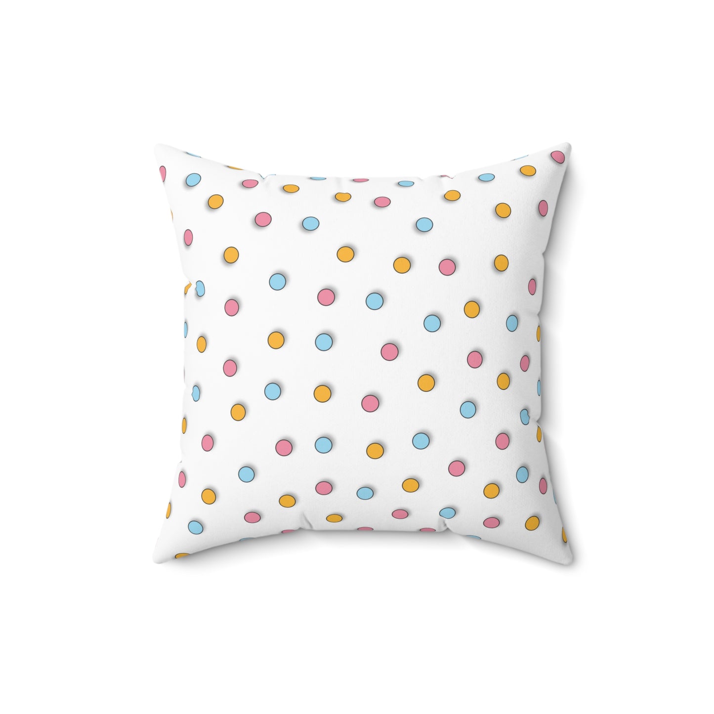 Multi Color Polka Dot Throw Pillow, 16x16 Inch Polyester, Good Quality Designer Pillow, Double Sided Printed Pillow, Room Accent Pillow